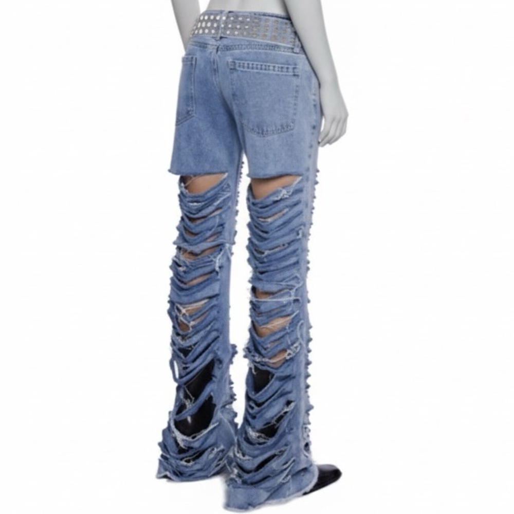 Dolls-kill Destroyed boot cut jeans - Picture 3 of 4